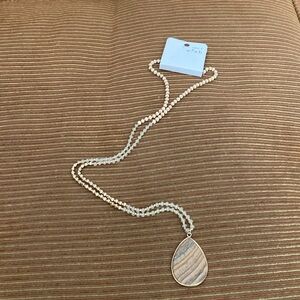 NEW “Make A Wish”  Beaded Necklace With Pendant in Beige. $12.